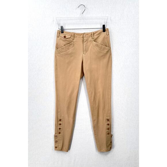 Ralph Lauren Pants - RALPH LAUREN Blue Label VTG Cotton Chino Pant Women 6 Tan Button Cuff Riding